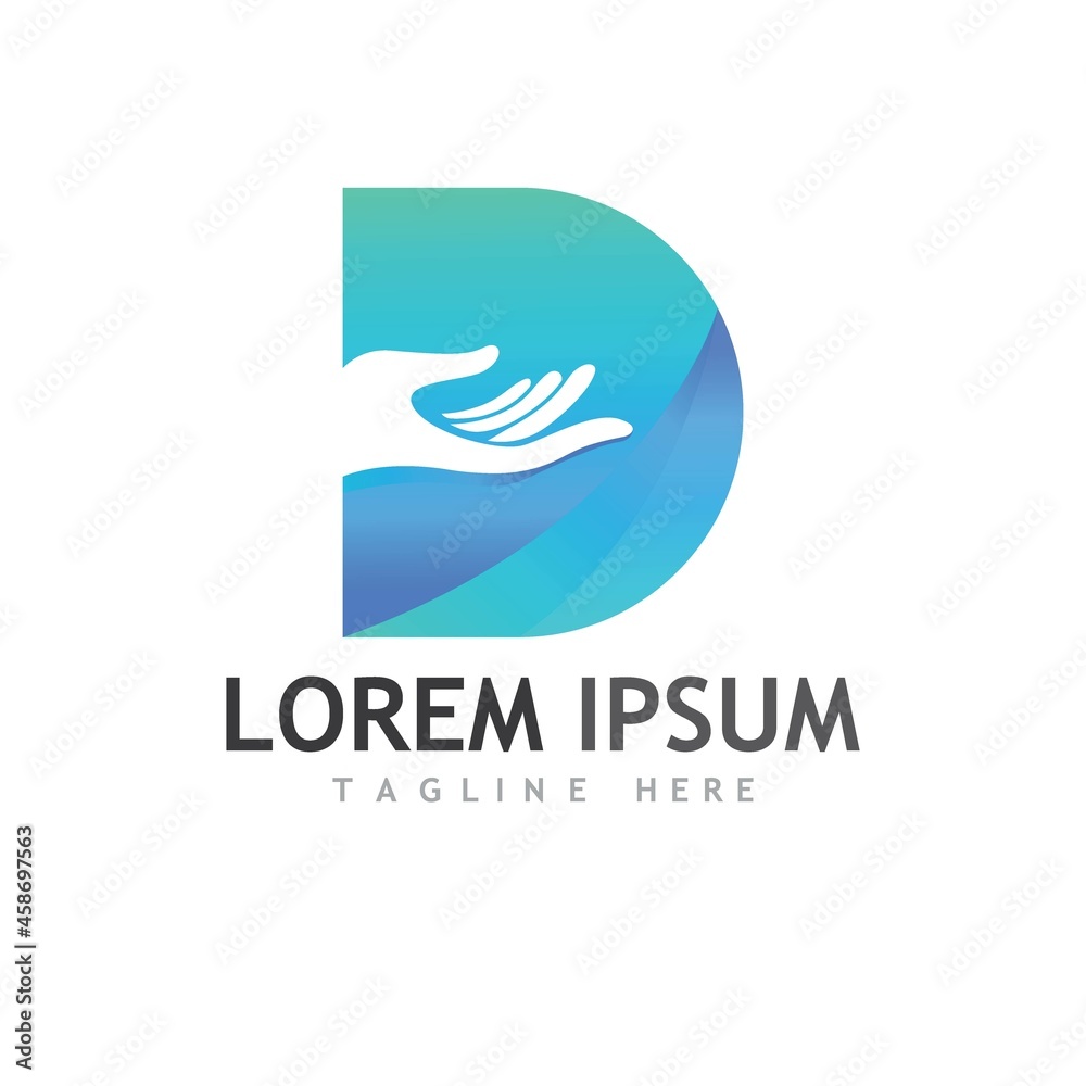 D letter logo and symbol illustration