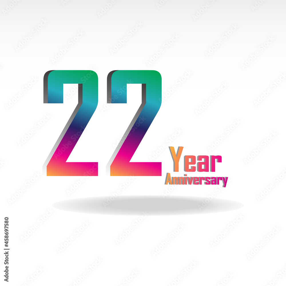 22 th anniversary event party. Vector illustration. numbers template for Celebrating. 22 th anniversary event party. Vector illustration. numbers template for Celebrating.