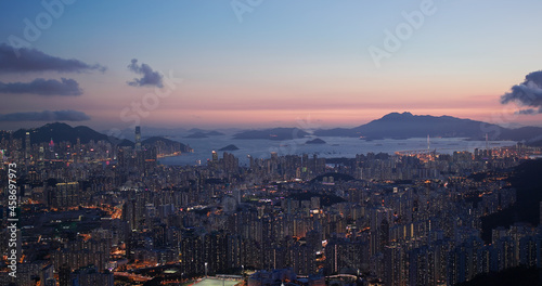 Hong Kong city sunset © leungchopan