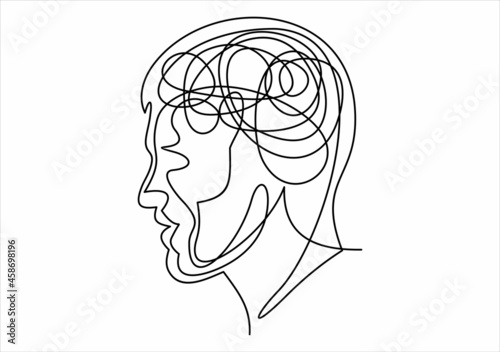 Vector concept confusion in the head.One continuous line drawing
