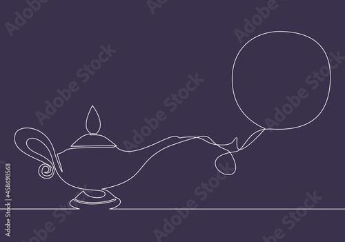 gin lamp one line vector design flat vector icon