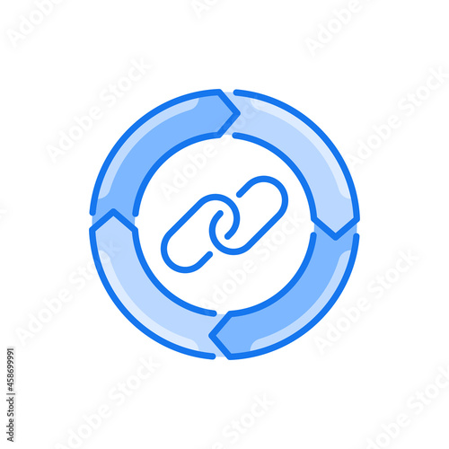Value chain vector blue colours icon style illustration. EPS 10 file