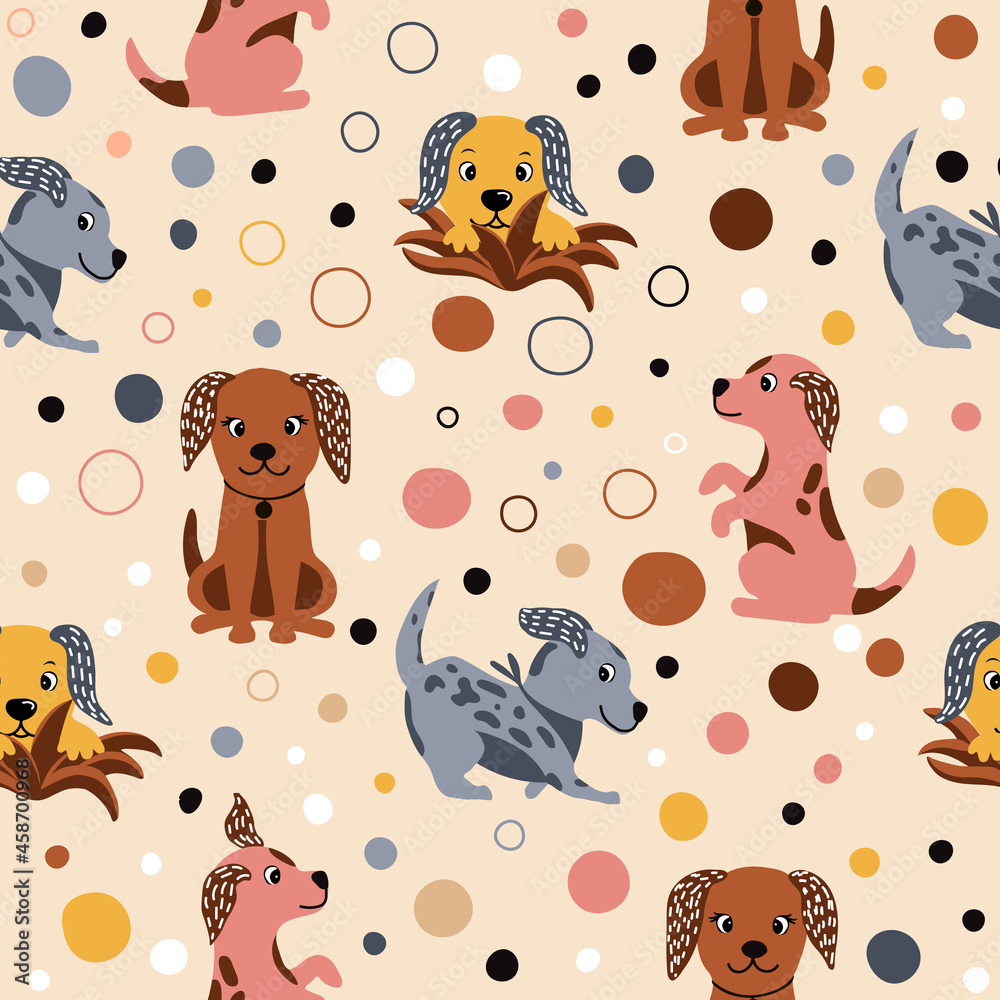 Newborn baby shower seamless pattern for textile, print, greeting