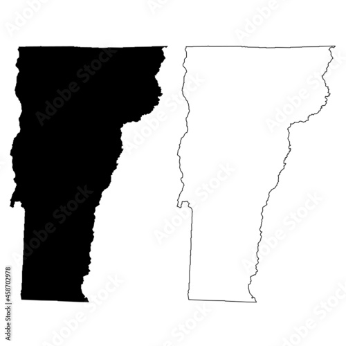 Vermont map on white background. Vermont State map sign. outline map of Vermont. flat style.