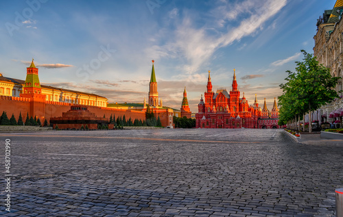 Red Square, Moscow Kremlin and State Historical Museum in Moscow, Russia. Architecture and landmarks of Moscow.