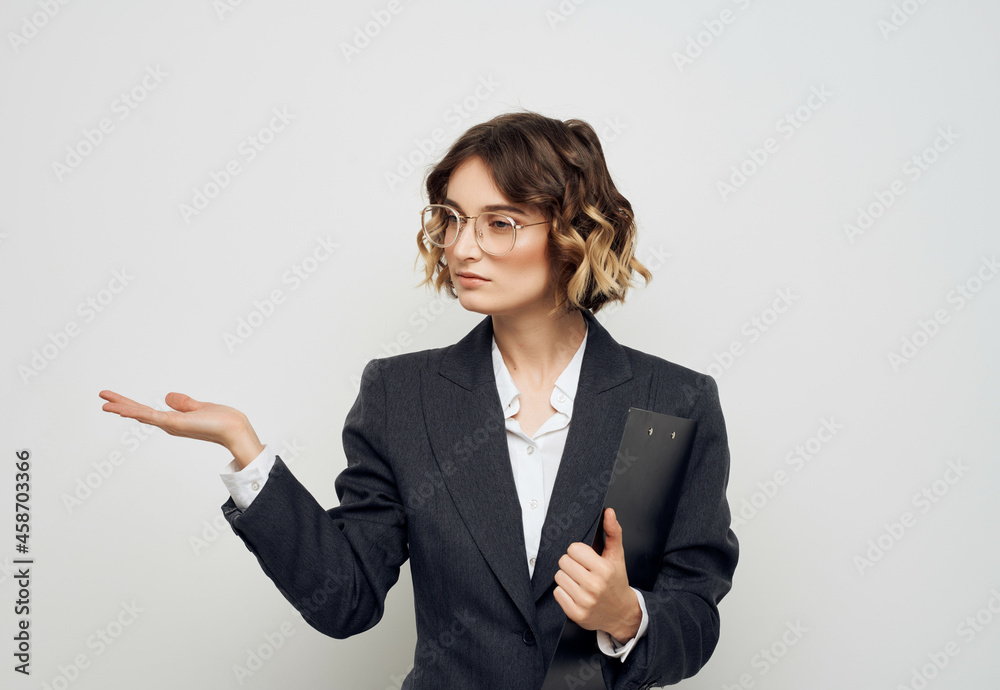 Businesswoman documents in hand Job Professional Businesswoman documents in hand Job Professional