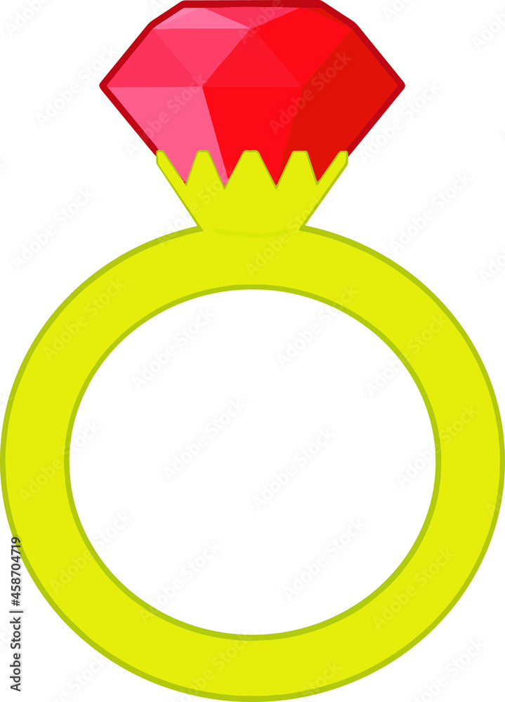 Ruby gold ring design illustration Ruby gold ring design illustration