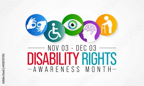 Disability Rights awareness month is observed every year from November 3 to December 3, Vector illustration