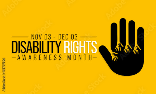 Disability Rights awareness month is observed every year from November 3 to December 3, Vector illustration