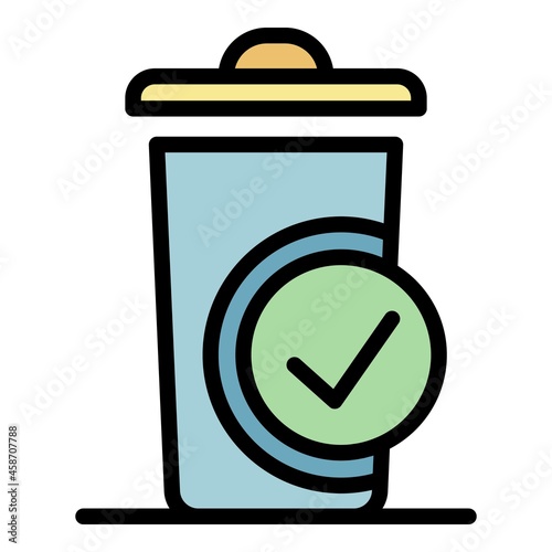 Sorted trash icon. Outline sorted trash vector icon color flat isolated