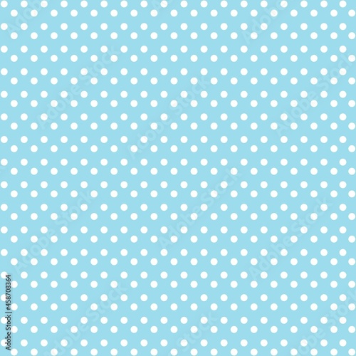 White and Blue Polka Dot seamless pattern. Vector background.