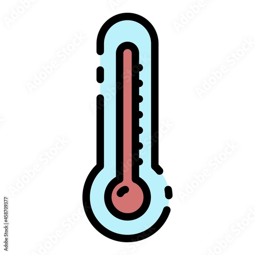 Outdoor thermometer icon. Outline outdoor thermometer vector icon color flat isolated