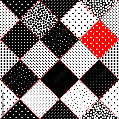 Patchwork textile pattern. Seamless quilting design background.