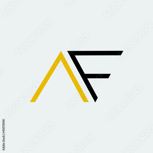 AF Initial Logogram Logotype Design Concept in vector format. This design creatively integrates the letters 'A' and 'F,' forming a distinctive and unified symbol. photo