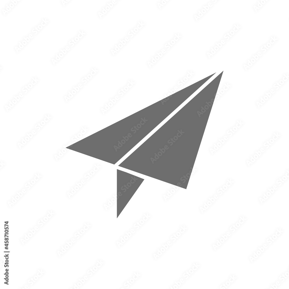 Paper plane, post, communication grey icon. Isolated on white background Paper plane, post, communication grey icon. Isolated on white background