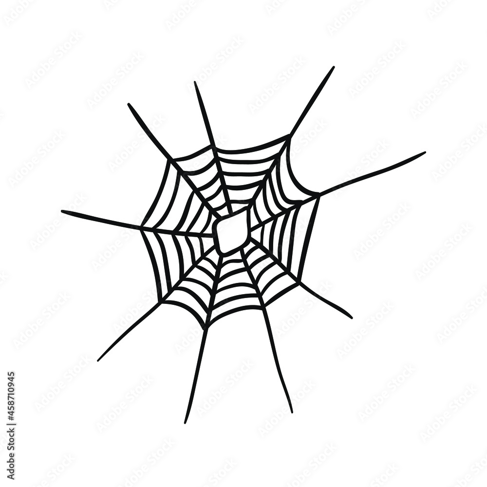 Spider's web vector illustration. Hand drawn doodle spider's web. Halloween decor, sticker, greeting cards, textile. Spider's web vector illustration. Hand drawn doodle spider's web. Halloween decor, sticker, greeting cards, textile.