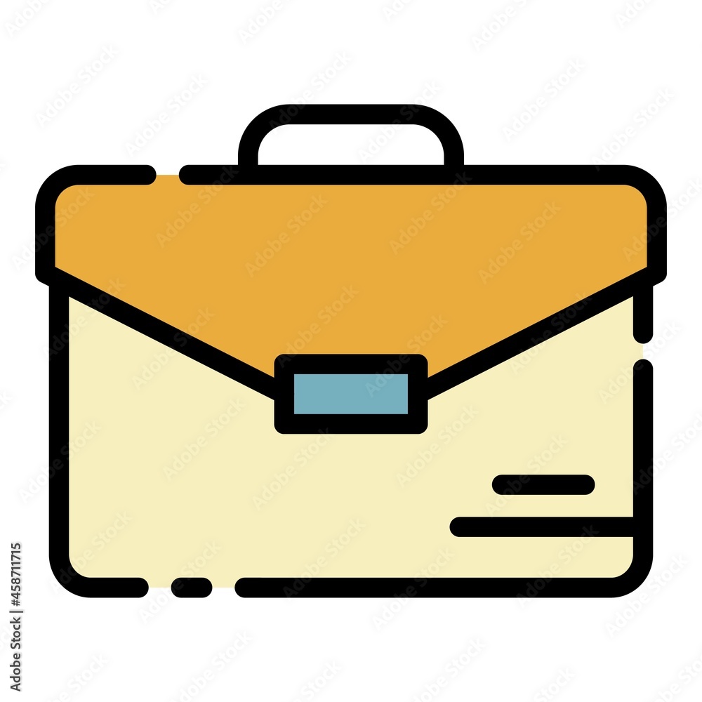 Business case icon. Outline business case vector icon color flat isolated Business case icon. Outline business case vector icon color flat isolated