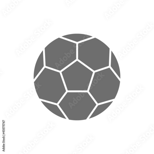 Soccer ball grey icon. Isolated on white background