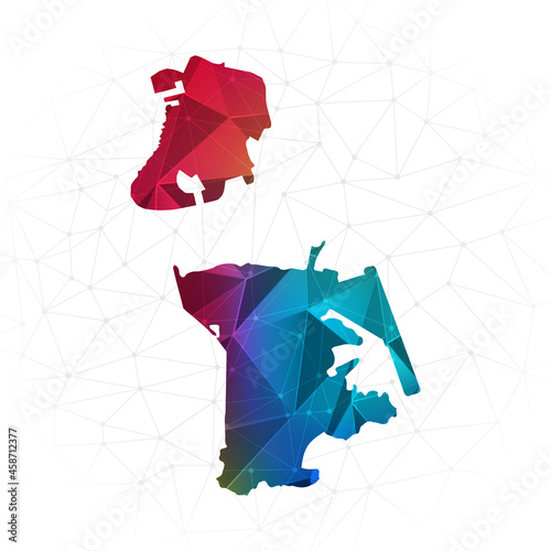 Macau Map - Abstract polygon vector illustration low poly colorful style gradient graphic on white background