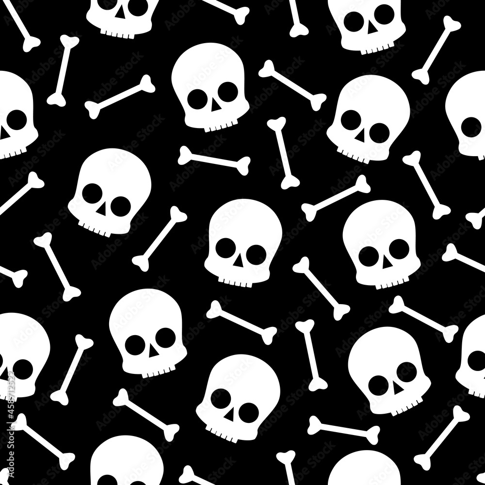Seamless pattern halloween skull vector illustration