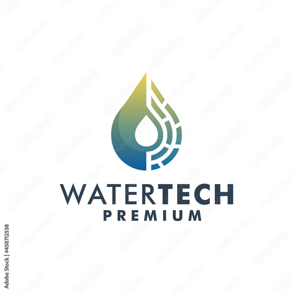 Water technology logo design template vector Water technology logo design template vector