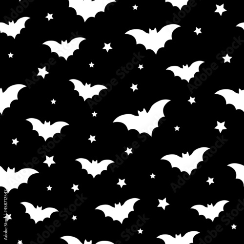 Seamless pattern halloween bats vector illustration