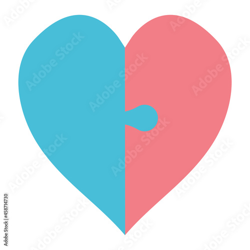 Puzzle of two halves of the...
