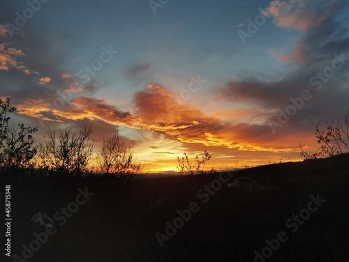 sunset in the mountains