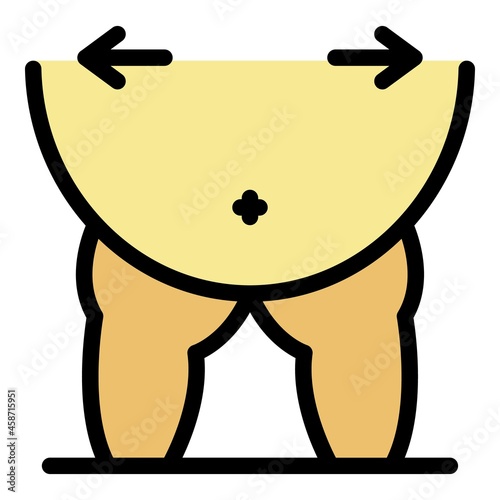 Body obesity icon. Outline body obesity vector icon color flat isolated