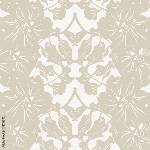 Symmetric Floral Seamless Pattern Design © Siu-Hong Mok
