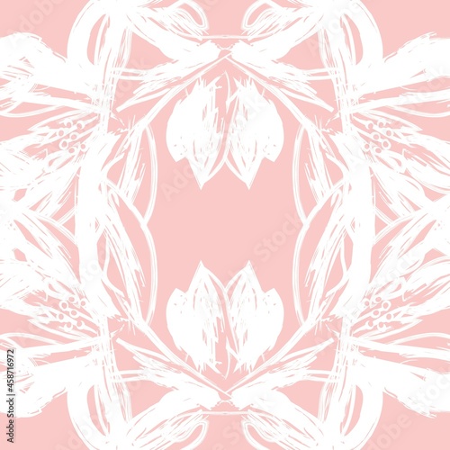 Symmetric Floral Seamless Pattern Design