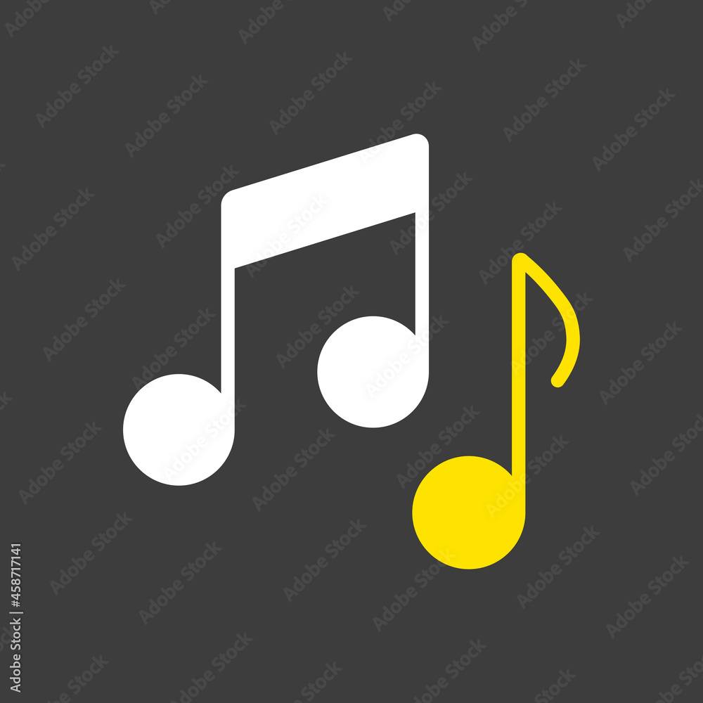 Music notes, song, melody or tune vector icon Music notes, song, melody or tune vector icon