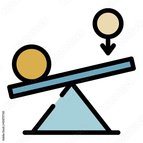 Leverage and balance of power icon. Outline leverage and balance of power vector icon color flat isolated
