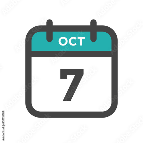 October 7 Calendar Day or Calender Date for Deadlines or Appointment