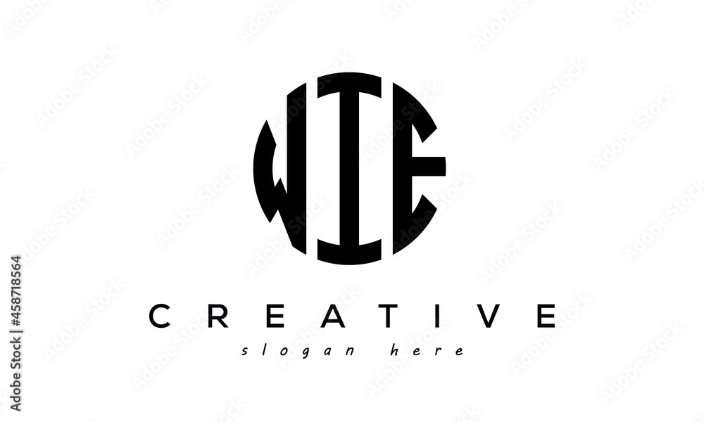 Letter WIE creative circle logo design vector - obrazy, fototapety, plakaty 