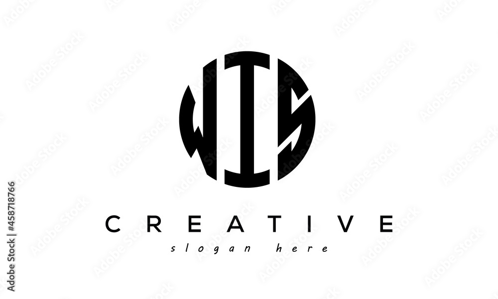 Letter WIS creative circle logo design vector - obrazy, fototapety, plakaty 
