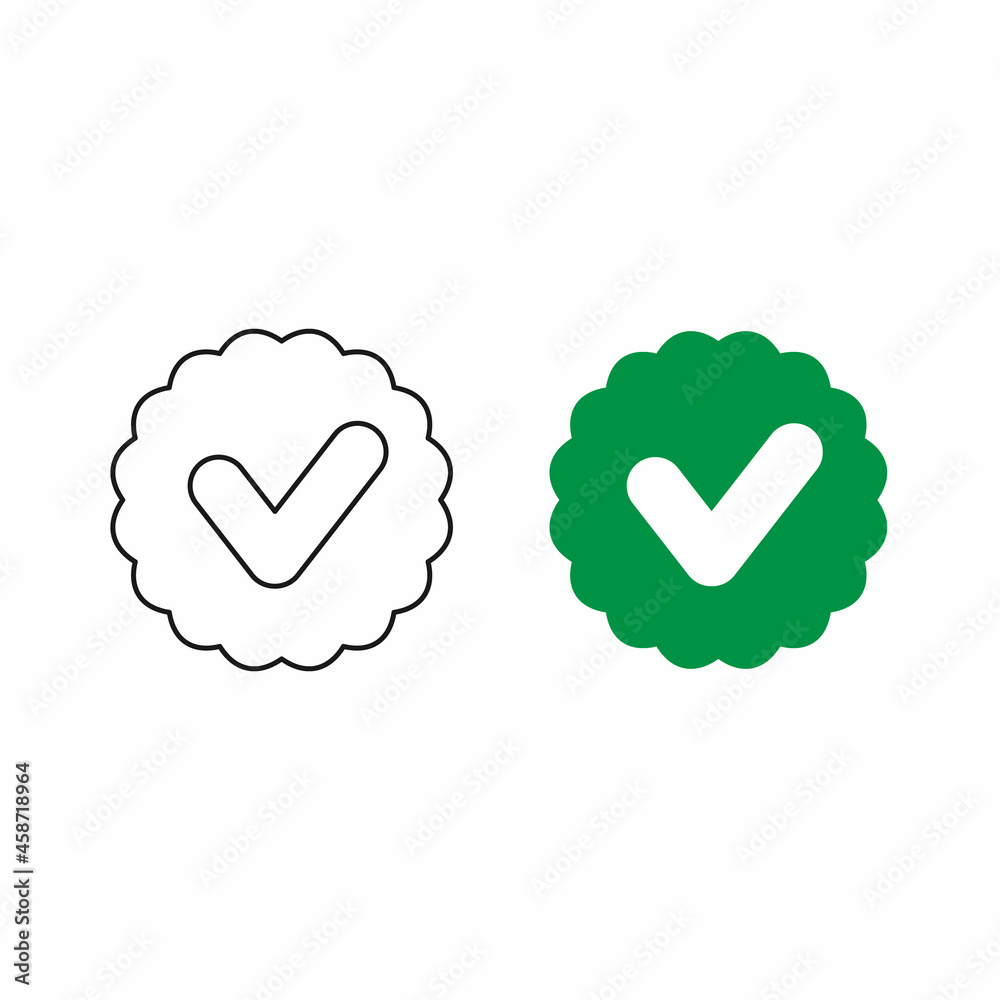 Sticker, label with check mark vector icon Sticker, label with check mark vector icon