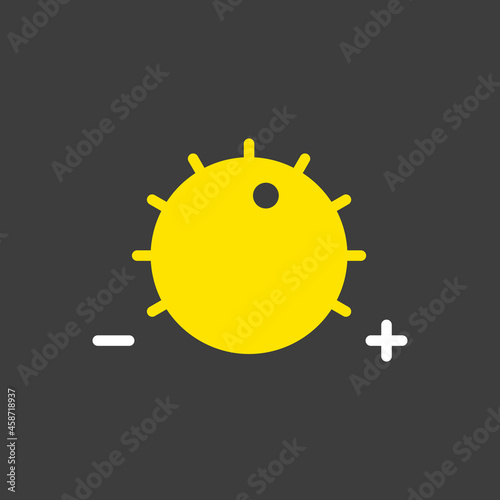 Volume knob vector flat icon on dark background