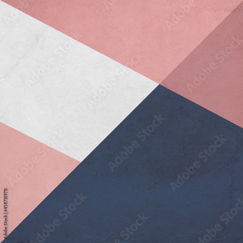 Colorful geometrical design illustration in Scandinavian style with grey, navy blue and pastel pink colors on grunge background