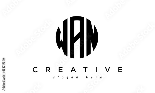 Letter WAN creative circle logo design vector