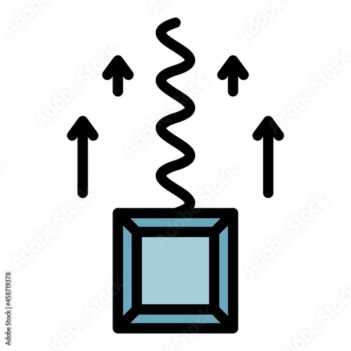 Spring return icon. Outline spring return vector icon color flat isolated