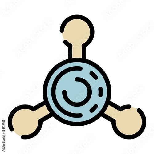 Ion schematic icon. Outline ion schematic vector icon color flat isolated