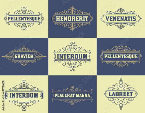 set of vintage labels