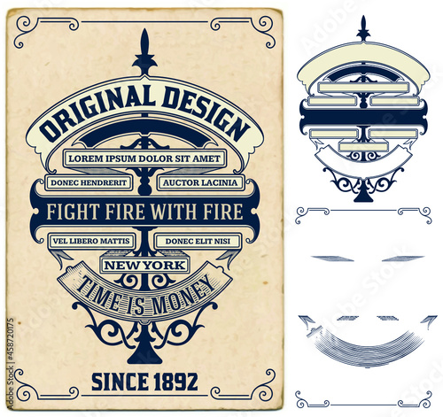 set of vintage retro labels