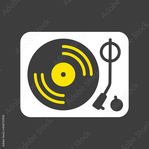Vinyl record player vector flat icon