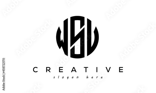 Letter WSU creative circle logo design vector	 photo