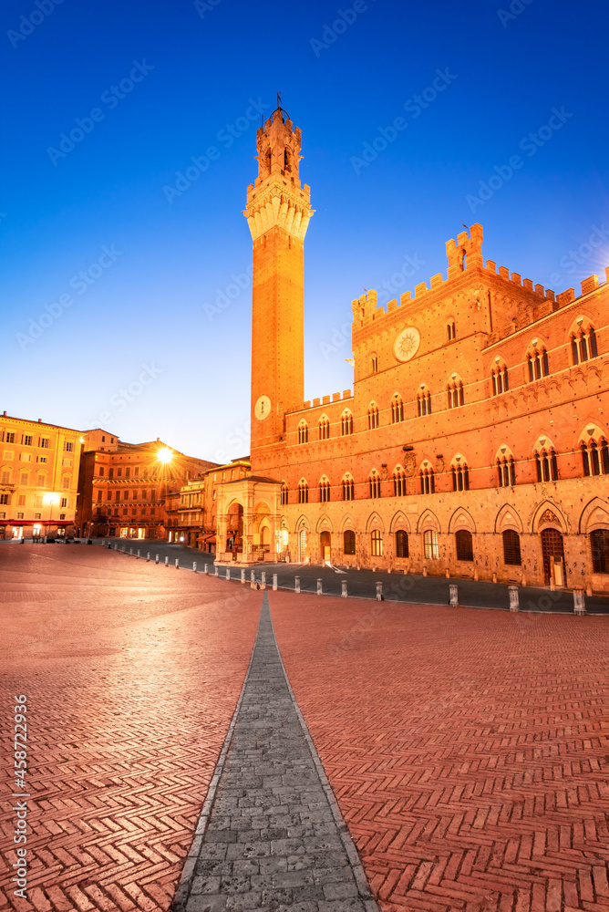 Siena, Italy - Campo Square and the Mangia Tower