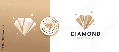 shining diamond stones logo design photo