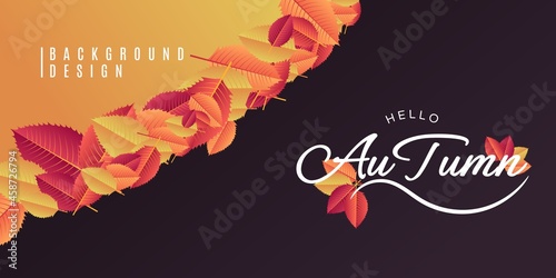 Colorful autumn leaves background. It is suitable for banner, poster, flyer, advertising, etc. Vector illustration