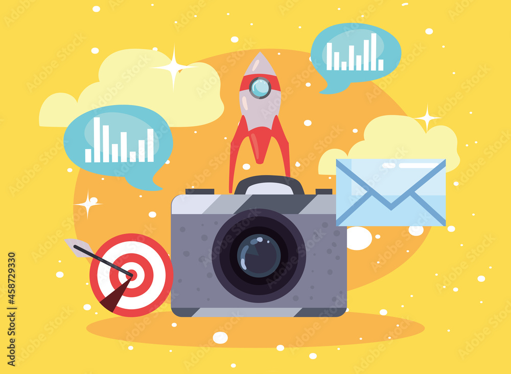 Obraz premium camera with symbols